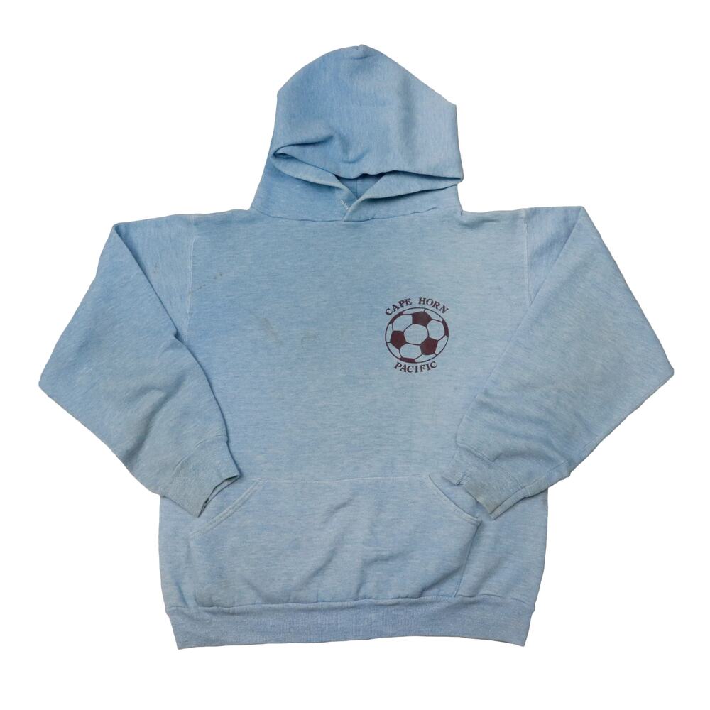 Vintage 80s Russel Cape Horn Pacific Blue Hoodie Size S